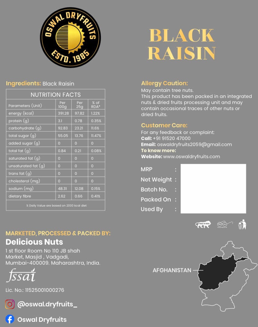 Black Raisins (Seedless)